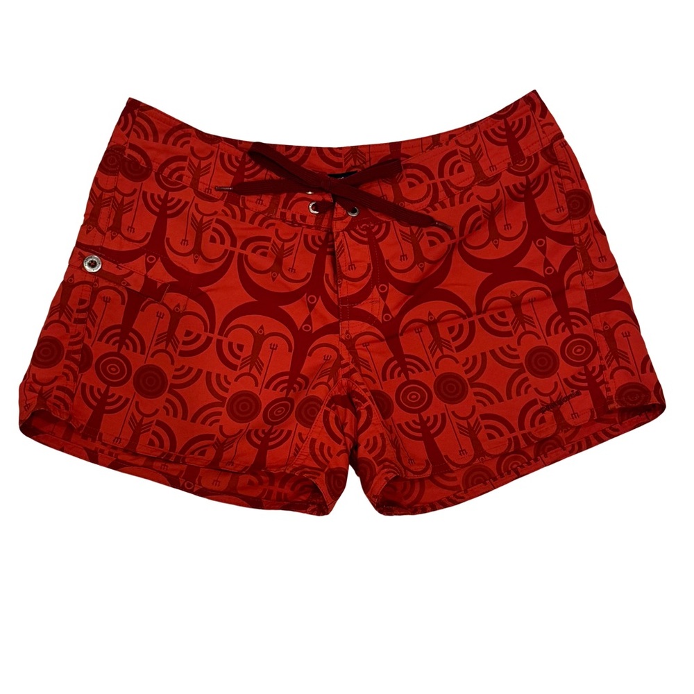Patagonia Wavefarer Lace up Friar Vermillion Boardshorts Women's sz 4